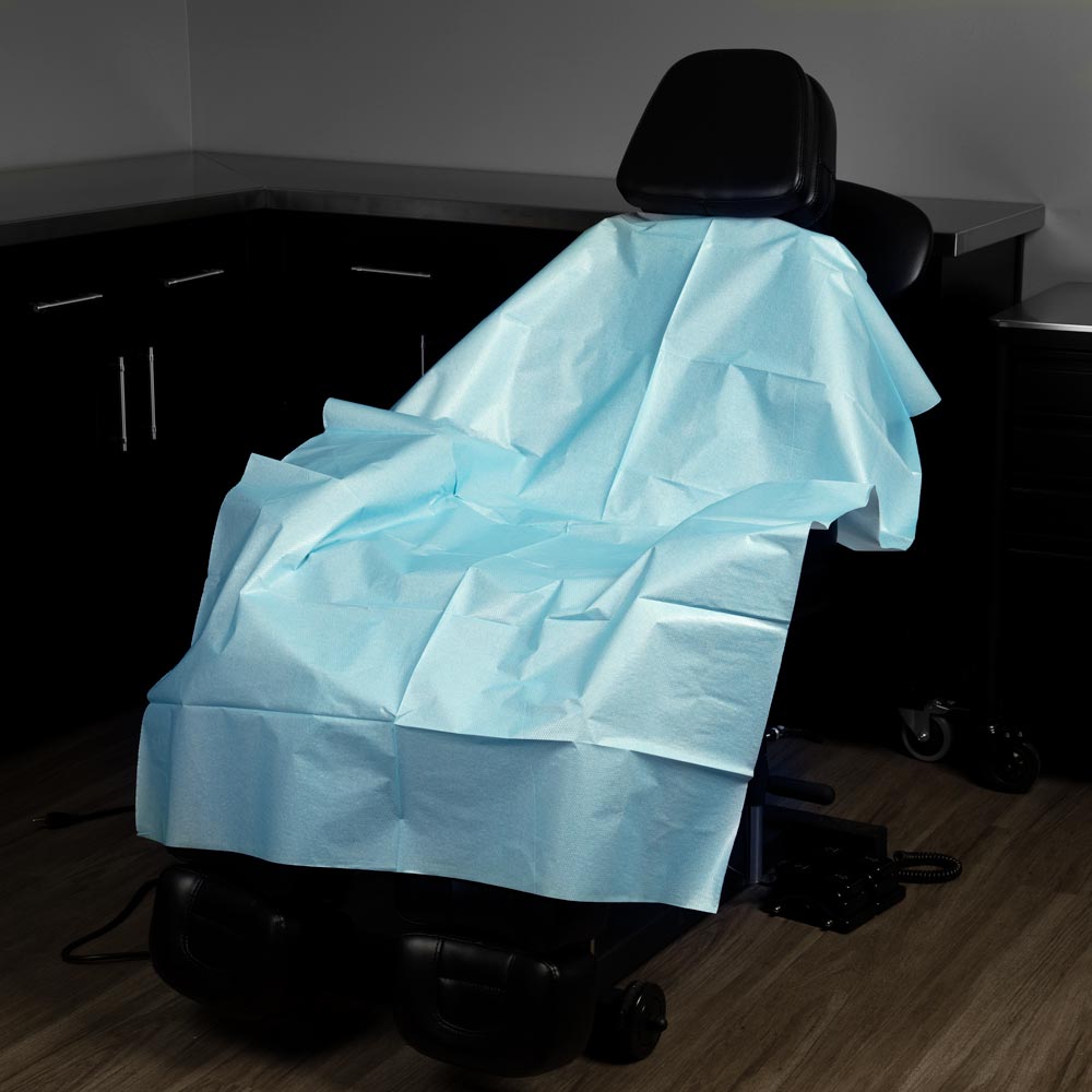 Saferly Cloth Drape Sheets — 40" x 60" — Case of 500, Blue