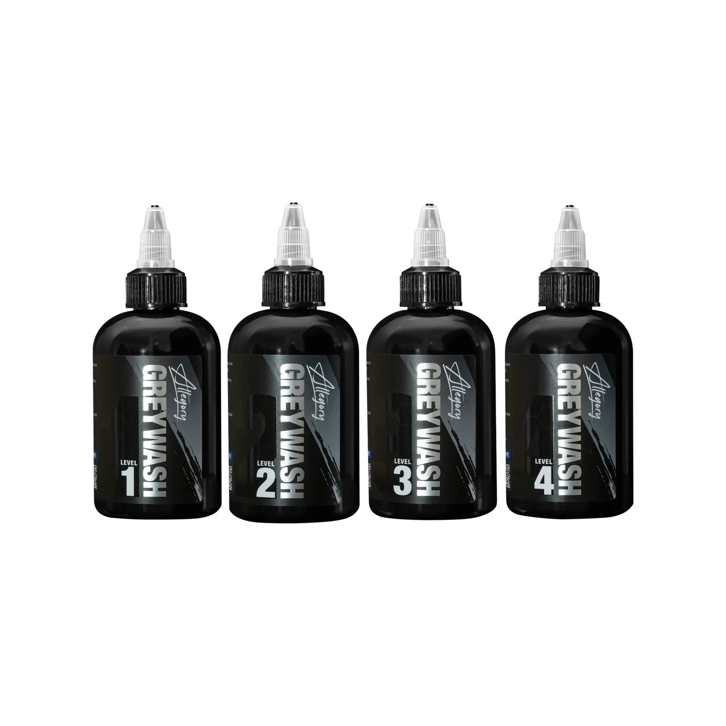 Greywash Set of 4 — Allegory Premium Tattoo Ink — 2oz bottles