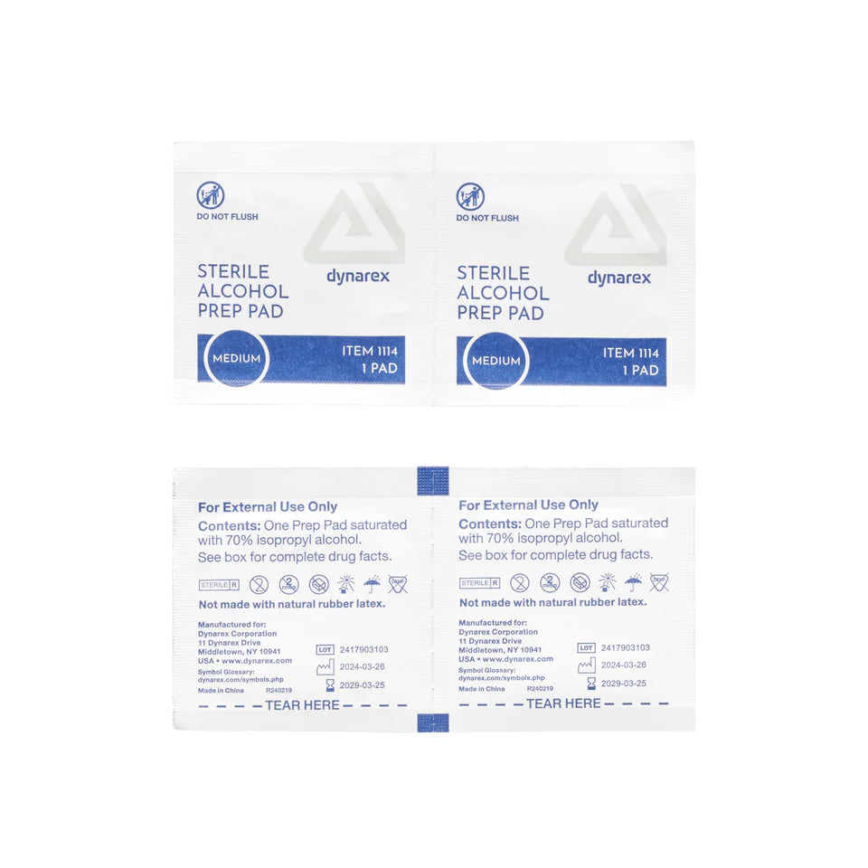 Alcohol Prep Pads Box - Medium - Price Per Box of 100